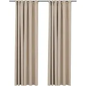 vidaXL Gordijnen linnen-look verduisterend haken 2 st 140x225 cm beige