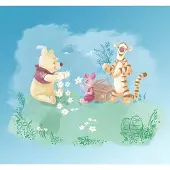 Komar Fotobehang Winnie De Pooh Picnic - Blauw - 2,80m X 300cm