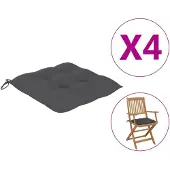vidaXL Stoelkussens 4 st 40x40x7 cm oxford stof antracietkleurig