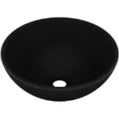 vidaXL Wastafel rond 32,5x14 cm keramiek matzwart