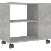 vidaXL Bijzettafel 70x35x60,5 cm bewerkt hout betongrijs