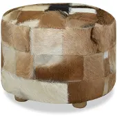 vidaXL Poef rond 50x50x45 cm geitenleer