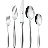 Sola Tulip Bestekset 8 Persoons - 70 Delig RVS Bestek Set - Zilverwit Edelstaal 18/10 - Vaatwasserbestendig - Zilver