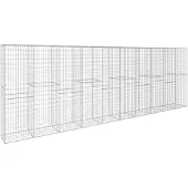 vidaXL Schanskorfmuur met deksel 600x50x200 cm gegalvaniseerd staal