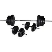vidaXL Barbell + 2 Dumbbell Set Veelkleurig