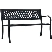 vidaXL Tuinbank 125 cm staal zwart