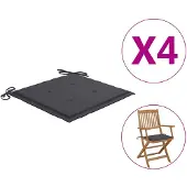 vidaXL Tuinstoelkussens 4 st 40x40x4 cm oxford stof antracietkleurig