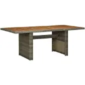 vidaXL Tuintafel poly rattan en massief acaciahout bruin