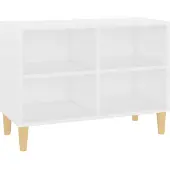 vidaXL Tv-meubel met massief houten poten 69,5x30x50 cm wit