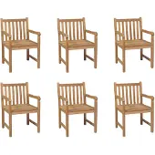 vidaXL Tuinstoelen 6 st massief teakhout