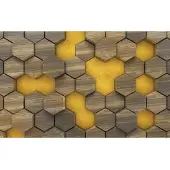 Komar Vliesbehang Digitale print vlies - Woodcomb Olive - Afmeting 400 x 250 cm (1 stuk)