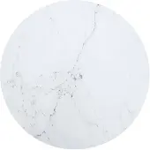 vidaXL Tafelblad Ø80x1 cm gehard glas met marmeren design wit