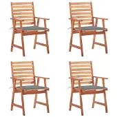 vidaXL Tuinstoelen 4 st met kussens massief acaciahout