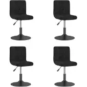 vidaXL Eetkamerstoelen draaibaar 4 st fluweel zwart