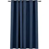 vidaXL Gordijn linnen-look verduisterend met ogen 290x245 cm blauw