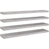 vidaXL Wandschappen zwevend 4 st 120x23,5x3,8 cm MDF betongrijs