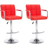 vidaXL Barstoelen 2 st kunstleer rood