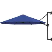 vidaXL Wandparasol met metalen paal 300 cm blauw