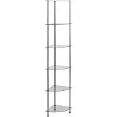 vidaXL Kastje 6-laags 30x30x160 cm gehard glas transparant
