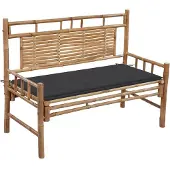 vidaXL Tuinbank met kussen 120 cm bamboe