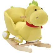 vidaXL Hobbeldier draak met rugleuning 60x32x53 cm pluche limegroen