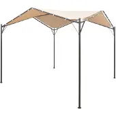 vidaXL Partytent, paviljoen, overkapping, 3x3 meter, staal, beige
