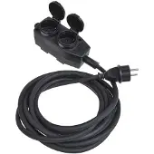 Pricenet Stekkerdoos-schuko Viervoudig 1,5 Mm 5 Meter Zwart