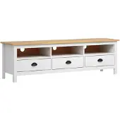 vidaXL Tv-meubel Hill Range 158x40x47 cm massief grenenhout wit