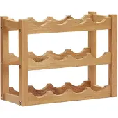 vidaXL Wijnrek voor 12 flessen 47x21x36 cm massief eikenhout