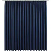 vidaXL Gordijn verduisterend met haken 290x245 cm blauw