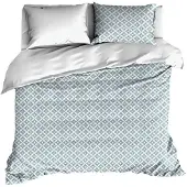 De Witte Lietaer Dekbedovertrek Azulejos Tourmaline Bright White Satijn-240 x 200 / 220 cm | Lits-Jumeaux