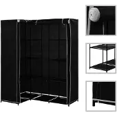 vidaXL Hoekkledingkast 130x87x169 cm zwart