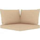 vidaXL Palletkussens 3 st oxford stof beige