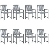 vidaXL Tuinstoelen 8 st massief acaciahout grijs