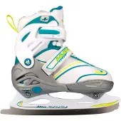 Nijdam Kunstschaats - Verstelbaar - Maat 38-41 - Semi-Softboot - Wit/Blauw