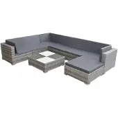 vidaXL Loungeset poly rattan grijs 24-delig online kopen