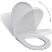 vidaXL Toiletbril soft-close vierkant wit
