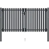 vidaXL Poort dubbel 306x200 cm staal antraciet