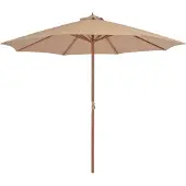 vidaXL Parasol met houten paal 300 cm taupe