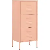 vidaXL Opbergkast 42,5x35x101,5 cm staal roze