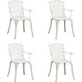 vidaXL Tuinstoelen 4 st gietaluminium wit