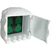 vidaXL Tuinstopcontact 4 ingangen waterproof resin wit