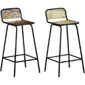 vidaXL Barstoelen 2 st massief gerecycled hout
