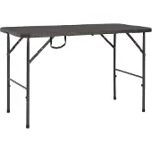 vidaXL Tuintafel inklapbaar rattan look HDPE bruin