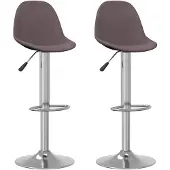 vidaXL Barkrukken 2 st stof taupe