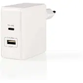 Nedis Wall Charger | 3.0 A | USB / USB-C | Power Delivery 45 W | White