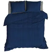 Satin d'or Dekbedovertrek Streep Nightblue-Lits-jumeaux (270 x 200/220 cm)