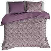 De Witte Lietaer Dekbedovertrek Flow Black Plum Satijn-140 x 200 / 220 cm | 1-Persoons