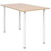 vidaXL Eettafel 120x60x73 cm eikenkleur en wit