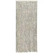vidaXL Vliegengordijn 56x185 cm chenille licht- en donkergrijs